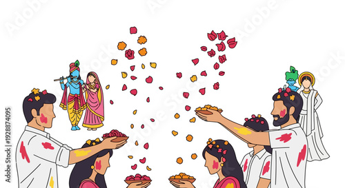 Joyful Flower Holi Radha Krishna Play