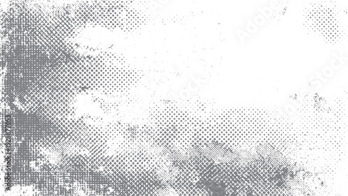 Vector grunge line hatch halftone abstract pattern. Retro halftone frame with grainy noise texture. 