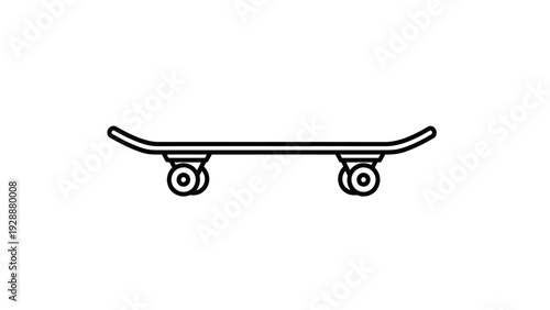 Vector illustration of a skateboard on a white background, a common piece of sporting equipment for an active lifestyle