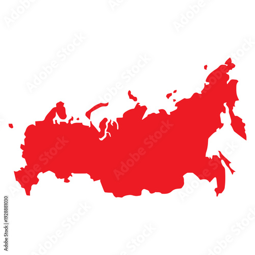 Red Russia Map Silhouette