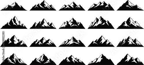 And of various mountain ranges with snow peaks mountains