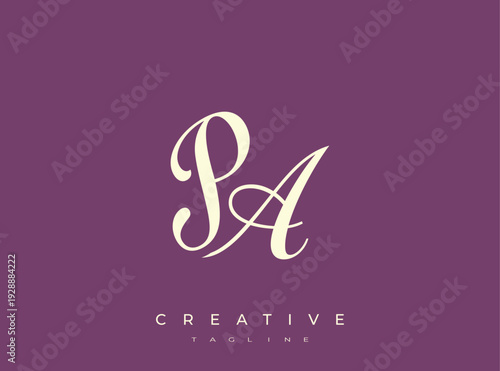 Elegant PA Monogram Logo for Creative Branding, Feminine Calligraphy, Luxury Script and Wedding Stationery Design