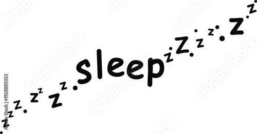 Sleeping zzz text with zed letters in a diagonal arrangement