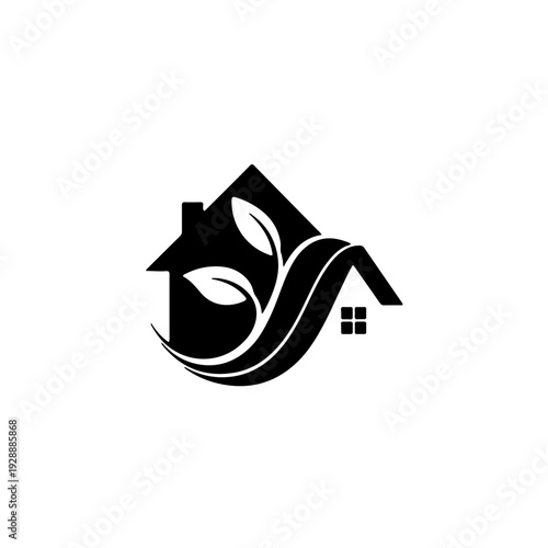 Sustainable Real Estate House Logo with Sprouting Leaf and Earthy Green Palette