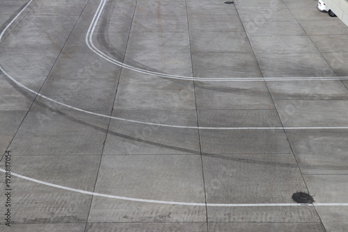 Wallpaper Mural Empty airport apron with visible aircraft tire marks on concrete Torontodigital.ca