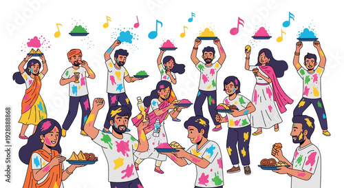 Vibrant Holi Festival Community Gathering