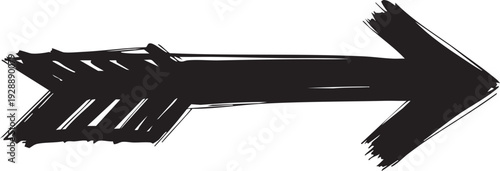 Sketch of a bold rightward-pointing arrow with a feathered end
