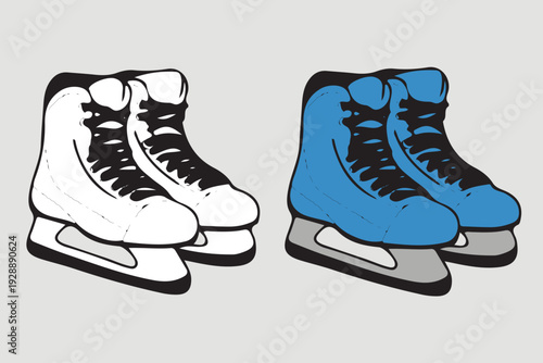 ski boots vector