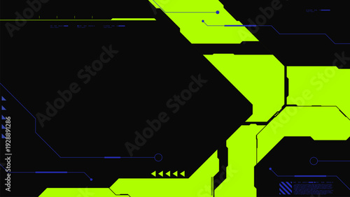 Abstract green and black futuristic and sci-fi background with cyberpunk style design