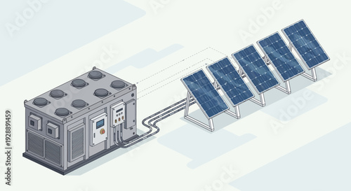 Solar panels generating clean energy for industrial equipment