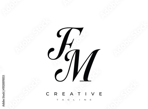 Elegant FM Monogram Logo for Creative Branding, Feminine Calligraphy, Luxury Script and Wedding Stationery Design