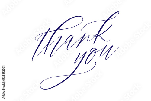 thank you - 手書き風の筆記体で書いたThank You（ありがとう）の文字（カリグラフィー）
