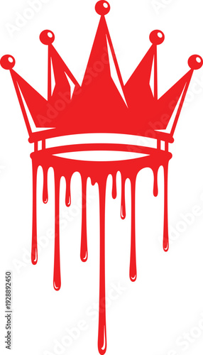Royal crown dripping with red blood vector illustration, gothic horror royalty flat design