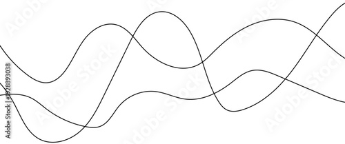 Technology abstract lines on white background. Undulate Grey Wave Swirl, frequency sound wave, twisted curve lines with blend effect