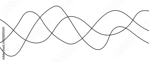 Technology abstract lines on white background. Undulate Grey Wave Swirl, frequency sound wave, twisted curve lines with blend effect