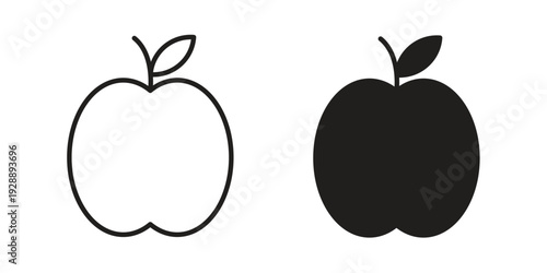 Apple icon. set of web icons on white background