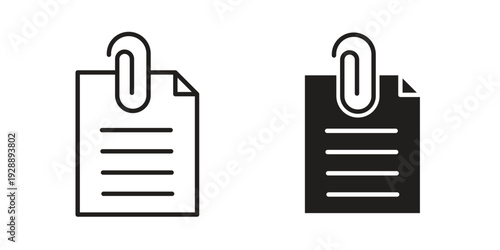 Attach document icon. set of web icons on white background