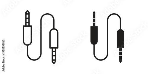Audio Cable icon. set of web icons on white background