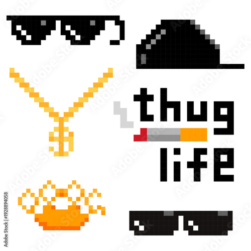 Elementos de óculos de sol thug life