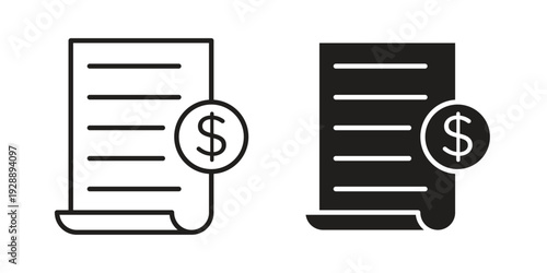 Billing icon. set of web icons on white background