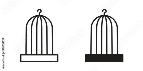Bird cage icon. set of web icons on white background