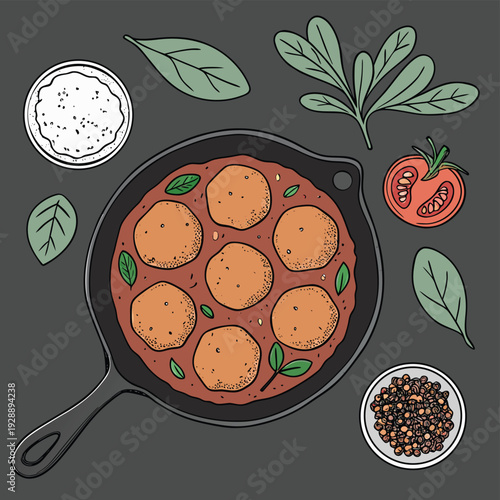 frying pan with potatoes