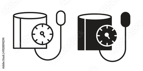 Blood pressure meter icon. set of web icons on white background