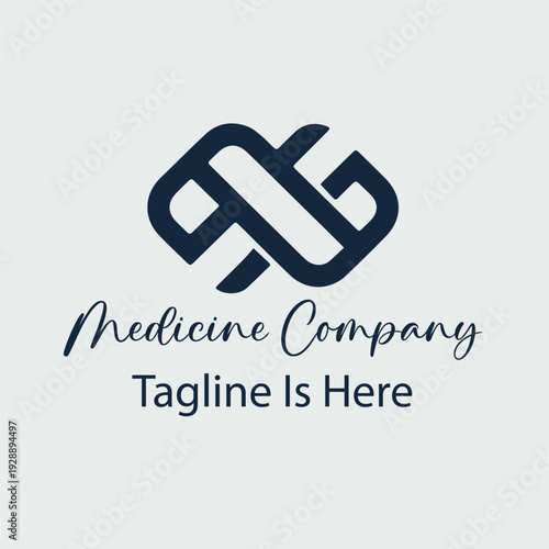 Medicine company minimalist logo design