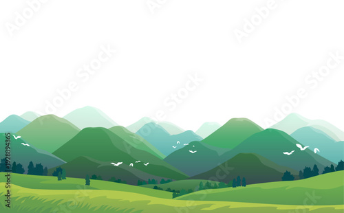 山並みのイラスト_横