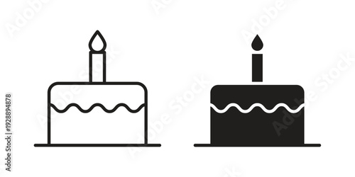 Cake icon. set of web icons on white background