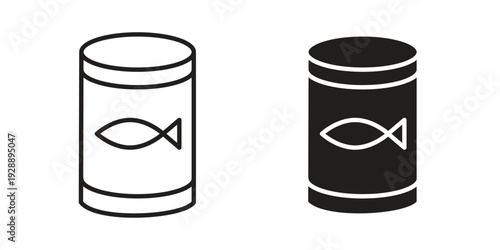 Canned food icon. set of web icons on white background