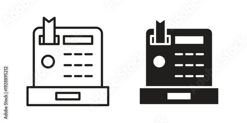 Cash register icon. set of web icons on white background