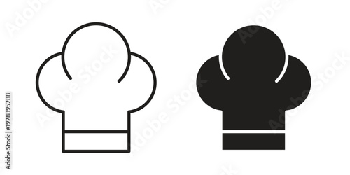 Chef hat icon. set of web icons on white background