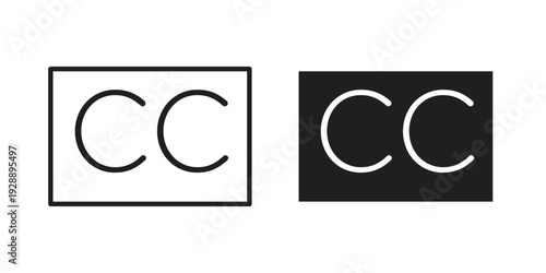 Closed caption icon. set of web icons on white background