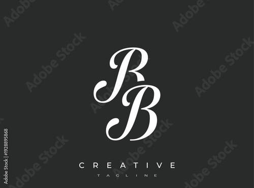 Elegant BB Monogram Logo for Creative Branding, Feminine Calligraphy, Luxury Script and Wedding Stationery Design