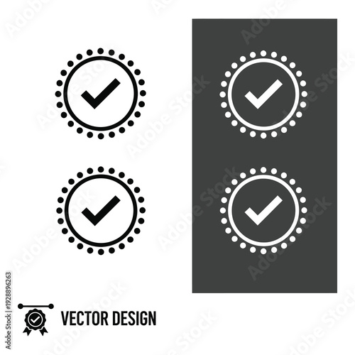 Vector design of checkmark icons in white and black on various backgrounds icon