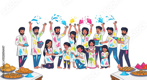 Joyful Holi Celebration With Friends and Family