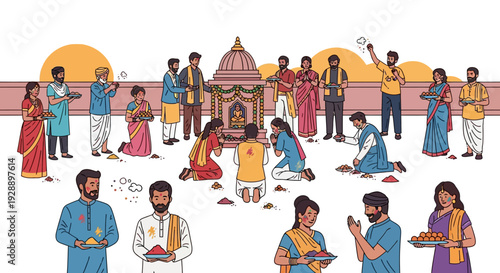 Vibrant Holi Prayer and Color Play