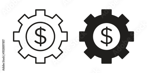 Costs optimization icon. set of web icons on white background