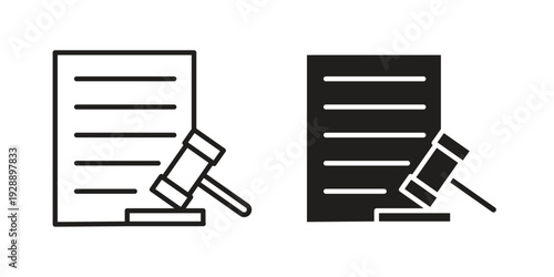 Court decision icon. set of web icons on white background