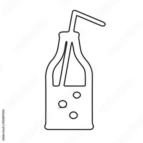 Beverage Bottle with Straw