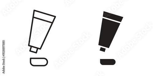 Cream tube icon. set of web icons on white background