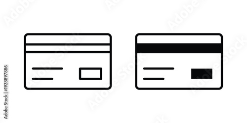 Credit card icon. set of web icons on white background