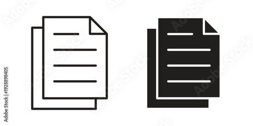 Document papers icon. set of web icons on white background