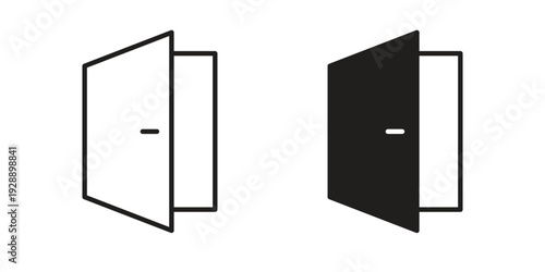 Entrance door icon. set of web icons on white background