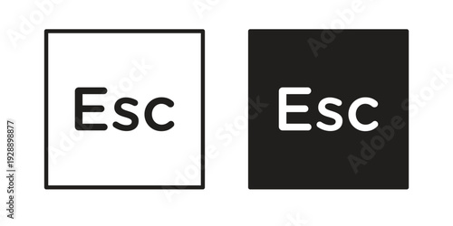 Esc icon. set of web icons on white background
