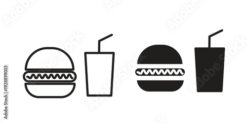 Fast food icon. set of web icons on white background