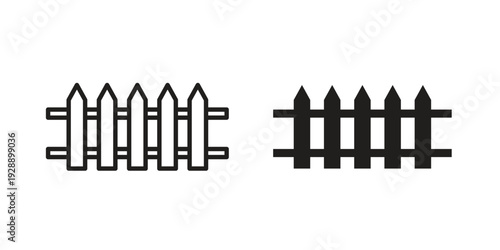 Fence icon. set of web icons on white background