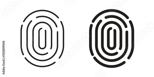 Fingerprint icon. set of web icons on white background