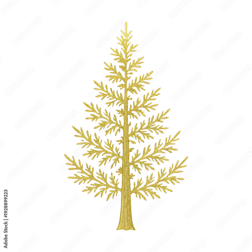 Fototapeta premium PNG Golden tree on black background.